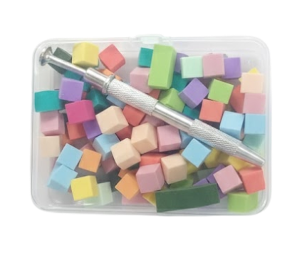 256913 MINI ESPONJAS DE COLORES PARA UÑAS EN FORMA CUADRADA 100 UNIDADES