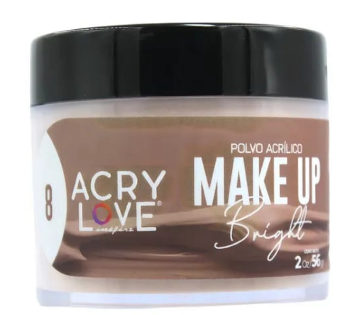 ACRY LOVE  POLVO ACRILICO MAKE UP BRIGHT COLOR 8  2OZ 56G