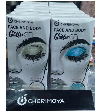 CHERIMOYA FACE AND BODY GLITTER GEL  VARIOS COLORES