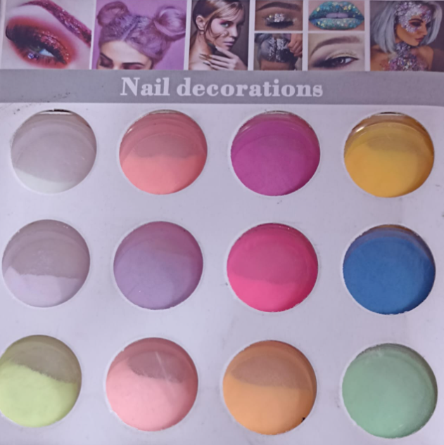 NAIL GLITTER EYE SHADOW NAIN EFECTO AZUCAR X 12 UNIDADES