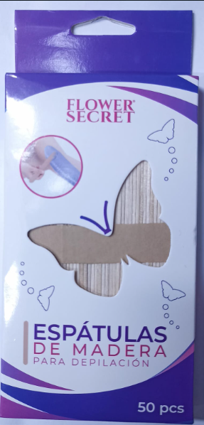 FLOWER SECRET ESPÁTULAS DE MADERA PARA DEPILACIÓN 50 PCS