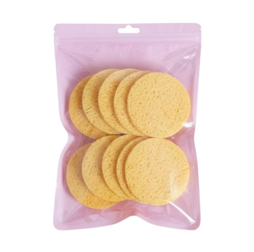 ESP-A4 ESPONJA DE LIMPIEZA FACIAL FORMA REDONDA DE 10 UNIDADES