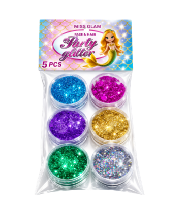 FACE5ML GEL GLITTER PARA CARA Y CABELLO X 6 UND