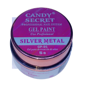 CANDY SECRET GEL PAINT   SILVER  METAL GP- 05 5G