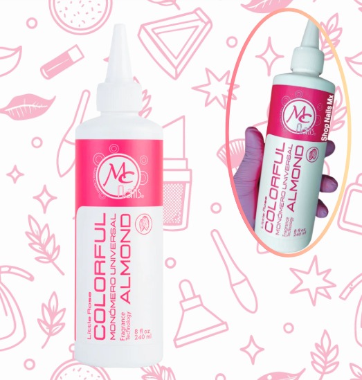 MC NAIL COLORFUL MONÓMERO LITTLE ROSE ALMOND FRAGRANCE 8 FL OZ 240ML