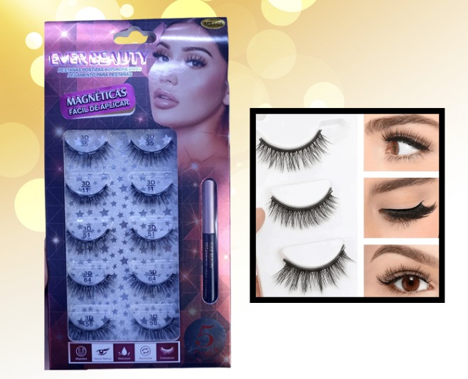 PES-10 EVER BEAUTY PESTAÑAS MÁGNETICAS +PEGAMENTO