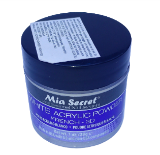 MIA SECRET WHITE ACRYLIC POWDER FRENCH-3D 1OZ 28g